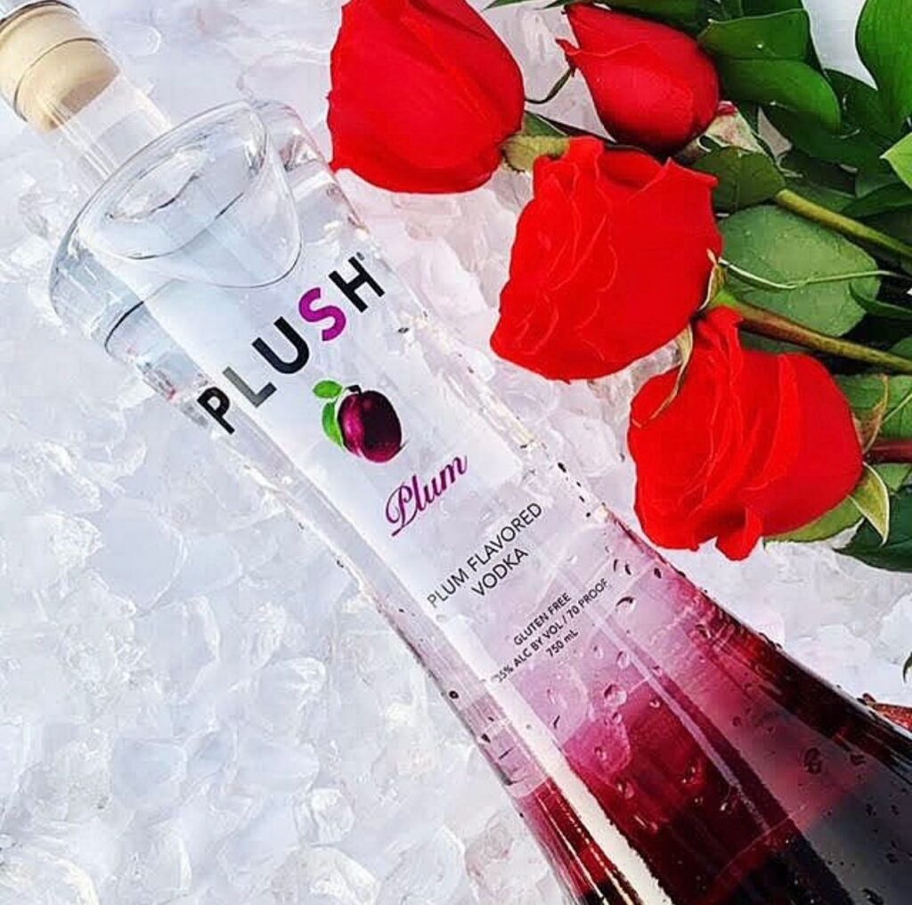 Plush Vodka plum based vodka on ice