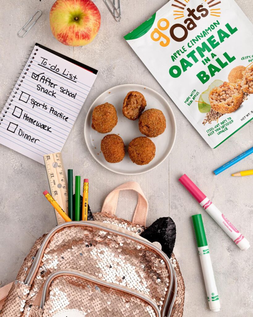 Go oats Bites on a table as an after school snack