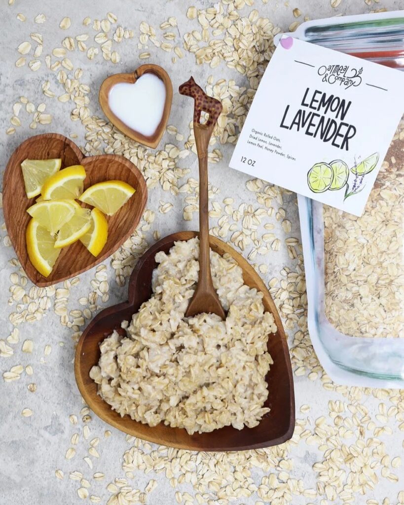 Lemon lavendar Oatmeal from Oatmeal and Co.