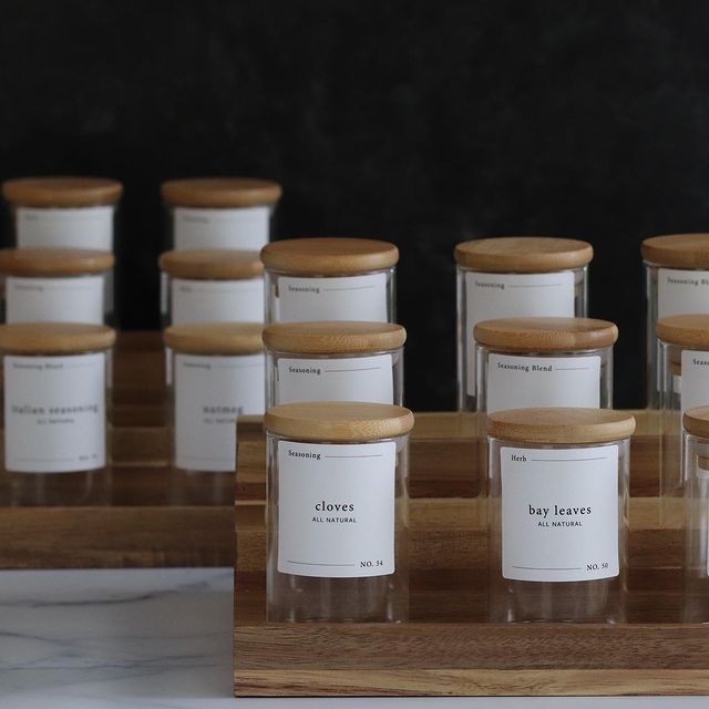 Glass spice jars from The Muted Home