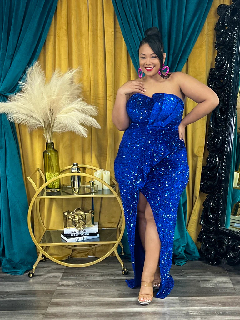 Blue London Dress for plus sized women from Culture's Closet