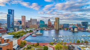 Baltimore Inner Harbor as seen from federal hill