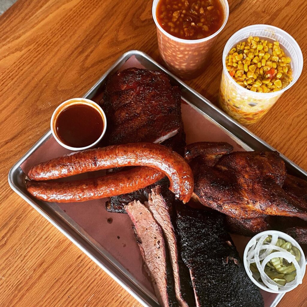 A meat plate from Gatlin's BBQ